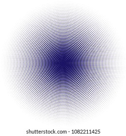 Blue halftone circles, dots pattern, vector, grunge. Comic texture background. Monochrome half-tone. Circle halftone Dots, colorful geometric gradient for pop art designs.