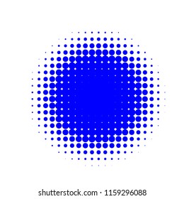 Blue halftone circles, dots pattern, vector, grunge. Comic texture background. Monochrome half-tone. Circle halftone Dots, Color geometric gradient for pop art designs.