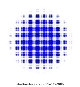 Blue halftone circles, dots pattern, vector, grunge. Comic texture background. Monochrome half-tone. Circle halftone Dots, Color geometric gradient for pop art designs.