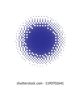 Blue halftone circles, dots pattern, vector, grunge. Comic texture background. Monochrome half-tone. Circle halftone Dots, Colorful geometric gradient for pop art designs.