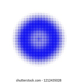 Blue halftone circles, dots pattern, vector, grunge. Comic texture background. Monochrome half-tone. Circle halftone Dots, Color geometric gradient for pop art designs.