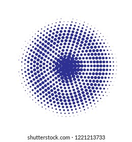 Blue halftone circles, dots pattern, vector, grunge. Comic texture background. Monochrome half-tone. Circle halftone Dots, Colorful geometric gradient for pop art designs.