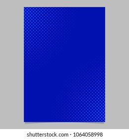 Blue halftone dot pattern flyer template - vector brochure background graphic design