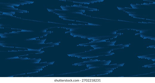 Blaue Halbton Punkte dunkle Farbe Muster Farbverlauf farbigen Textur Hintergrund. Dot Pop Art Comic Sport Stil Vektorgrafik