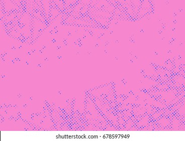 Blue halftone dots old comic style retro layout. Abstract comic book retro easy apply texture. Vector illustration