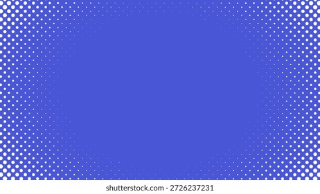 Fondo de marco punteado de semitono azul con diseño de espacio de copia central