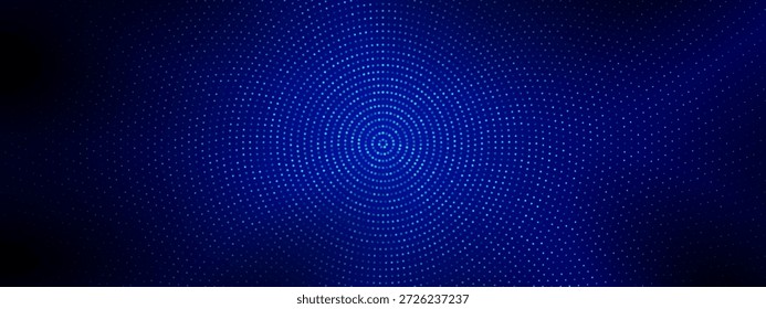 Fondo de marco punteado de semitono azul con diseño de espacio de copia central