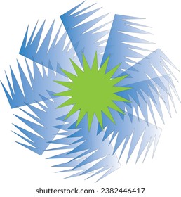 Blue halftone elements round texture. Abstract round background. Vector creative geometric pattern for design.