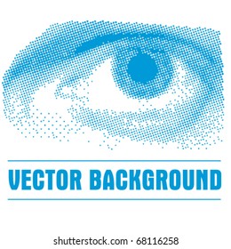 Blue Halftone Eye