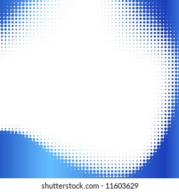 Blue half-tone frame. Vector illustration.