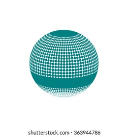 blue halftone globe design.