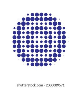 Blue Halftone Gradation. Vector Retro. Abstract Grunge. Texture Background. Dot Illustration. Circle Grunge. Gradient Modern. Round Half. Effect Half.