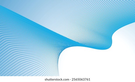 Blue halftone gradient abstract background for backdrop or presentation