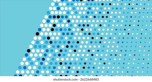 blue halftone gradient texture with black lines. Repeating dots gradation design abstract modern simple for banner and wallpaper