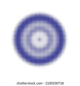 Blue Halftone Half. Vector Grunge. Abstract Dots. Texture Grunge. Dot Grunge. Circle Backdrop. Gradient Backdrop. Round Element. Effect Gradation.