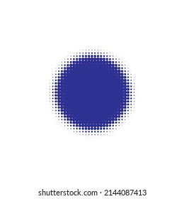 Blue Halftone Modern. Vector Art. Abstract Element. Texture Retro. Dot Modern. Circle Gradation. Gradient Dots. Round Grunge. Effect Set.