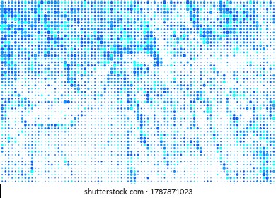 Blue Halftone Monochrome. Navy Dots Round. Azure Gradient Digital. Beryl Grunge Pop. Comic Print. Vector Pop. Cobalt Circle Dirty. Indigo Vintage Distress.