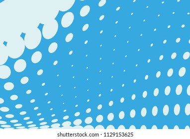 Blue halftone panel. Digital gradient with dots. Abstract futuristic background. Dynamic, motion style. Vector illustration.