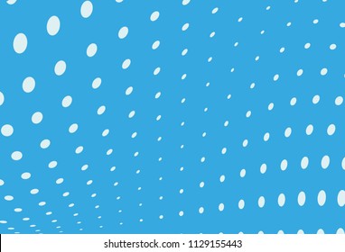 Blue halftone panel. Digital gradient with dots. Abstract futuristic background. Dynamic, motion style. Vector illustration.