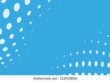 Blue halftone panel. Digital gradient with dots. Abstract futuristic background. Dynamic, motion style. Vector illustration.