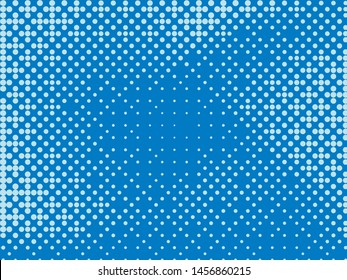 Blue halftone pattern. Retro design comic book style. Digital grdient. Vector illustration