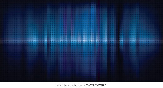 Equalizador pixelizado de meio-tom azul. ilustração vetorial de equalizador azul ou blocos na piscina