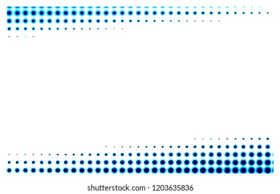 Blue halftone polka dot pattern frame art design abstract background vector
