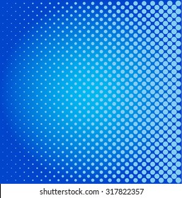 blue halftone pop art background rounds vector