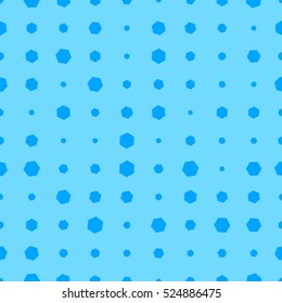 Blue halftone seamless geometric pattern. Infinity abstract honeycomb geometrical background. Sexangle, hexagon background. Vector illustration.