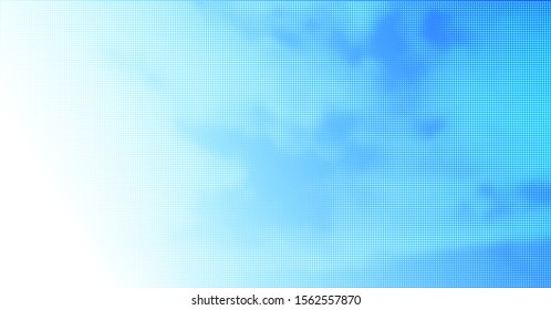 Blue Halftone Sky with Clouds Vector Backround. Creative Backdrop for Branding, Packaging Design, Digital Collages, Brochures, Posters, Flyers etc.