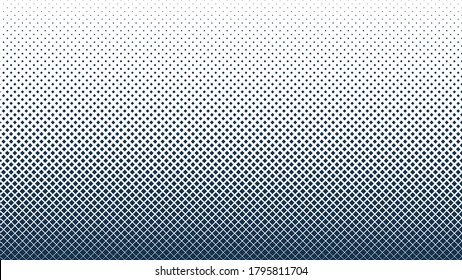 Blue Halftone Square Dots Pattern isolated on White Background. Flat Vector Illustration Design Template Element. Texture Background