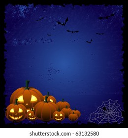 Blue halloween card