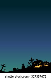 Blue Halloween Pumpkin Background vertical