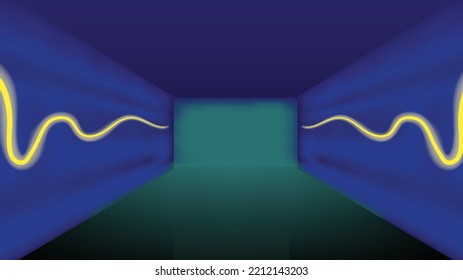 blue hallway tunnel background design