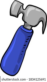 Blauer Hammer, Illustration, Vektorgrafik auf weißem Hintergrund