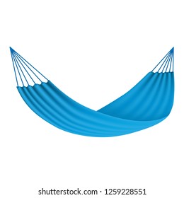 Blue hammock icon. Realistic illustration of blue hammock vector icon for web design
