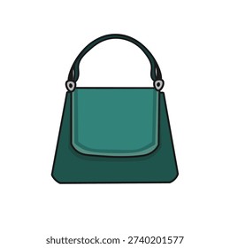 Blue hand bag icon vector, women handbag vector illustration, hand bag clip art