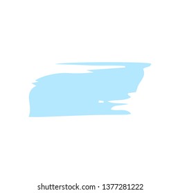 Blue hand draw  brush stroke. Decorative pastel colored frame on a white isolated background. Grunge banner, substrate.