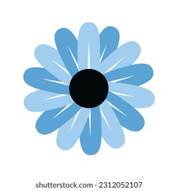 blue hand draw daisy arctotis vector flower illustration 