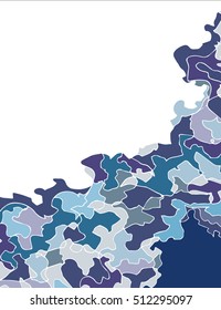 blue hand drawn abstract geometric ornament. Vector illustration.looks like seaweed
