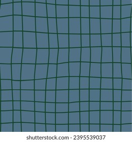 Blue Hand Drawn Grid Monochrome Seamless Pattern