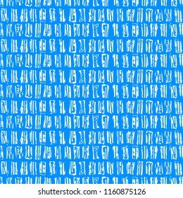 Blue hand drawn grunge texture background Vector seamless pattern