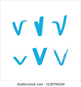 Blue Hand Drawn Lines Tic Or Tic Mark Hand Drawn Sketch Shapes Vector