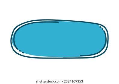 Blue hand drawn of speech bubbles message for handwritten conversation, chatting, speak, quote, text box and talk on white background