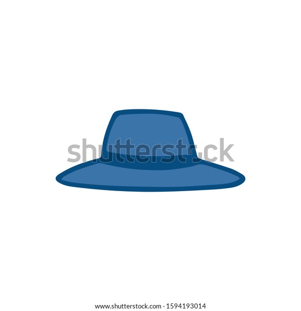 Blue Hand Drawn Vector Fedora Hat Stock Vector Royalty Free