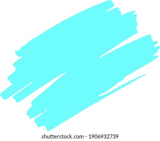 Blaue, handgezeichnete Vektormarke einzeln auf weißem Hintergrund	