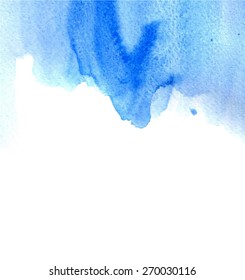 Blue hand drawn watercolor background