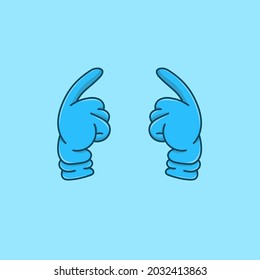 Blue hand with gloves isolated vector illustration cartoon style for graphic design resources, icon, sign, symbol