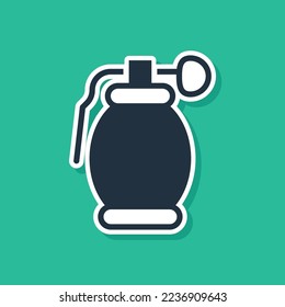Icono de granada de la Mano Azul aislado en fondo verde. Explosión de bomba.  Vector