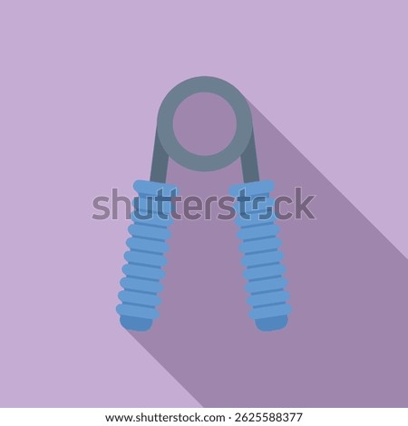 Blue hand gripper for exercising hand and forearm muscles